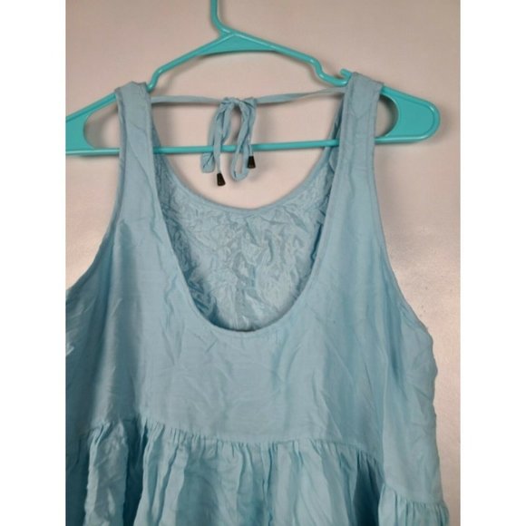 Lovers + Friends Blue Sleeveless Eyelet Tiered BOHO Top Size Medium - Picture 5 of 6